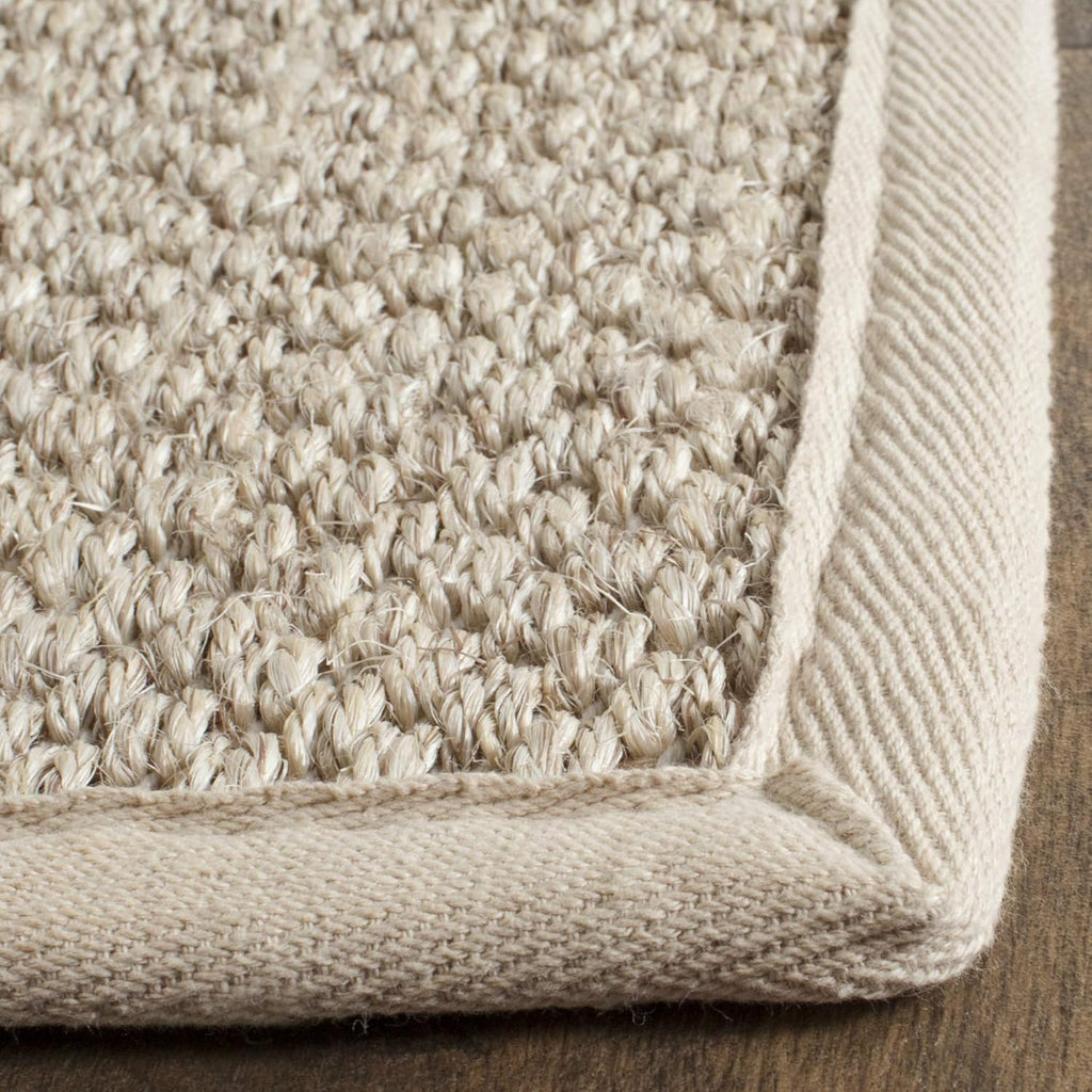 Area Rug - Natural Fiber Collection - Large - Marble & Beige, Sisal, Woven Design with Border (NF143C)