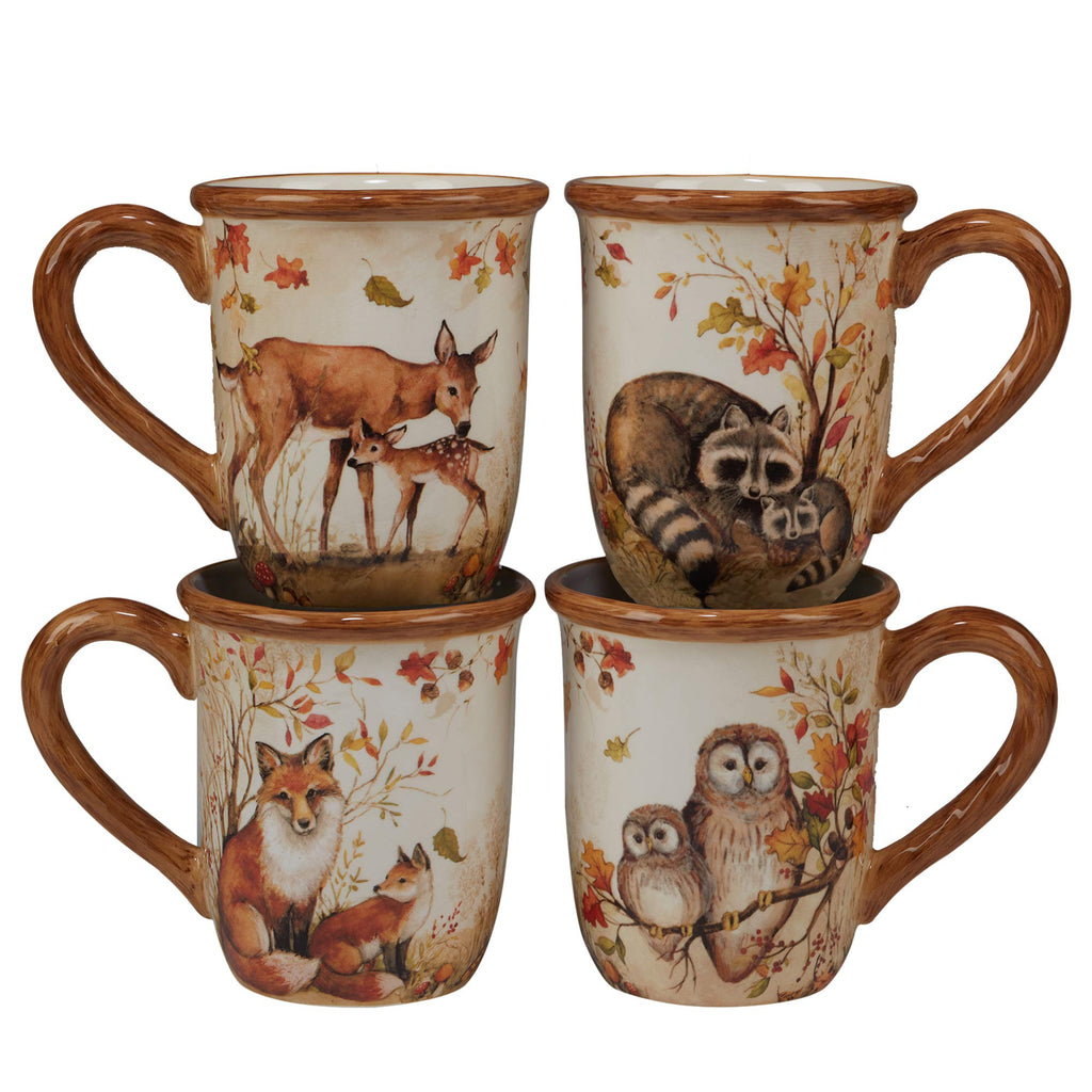 Pine Forest 16 pc Dinnerware Set, Service for 4, BROWN