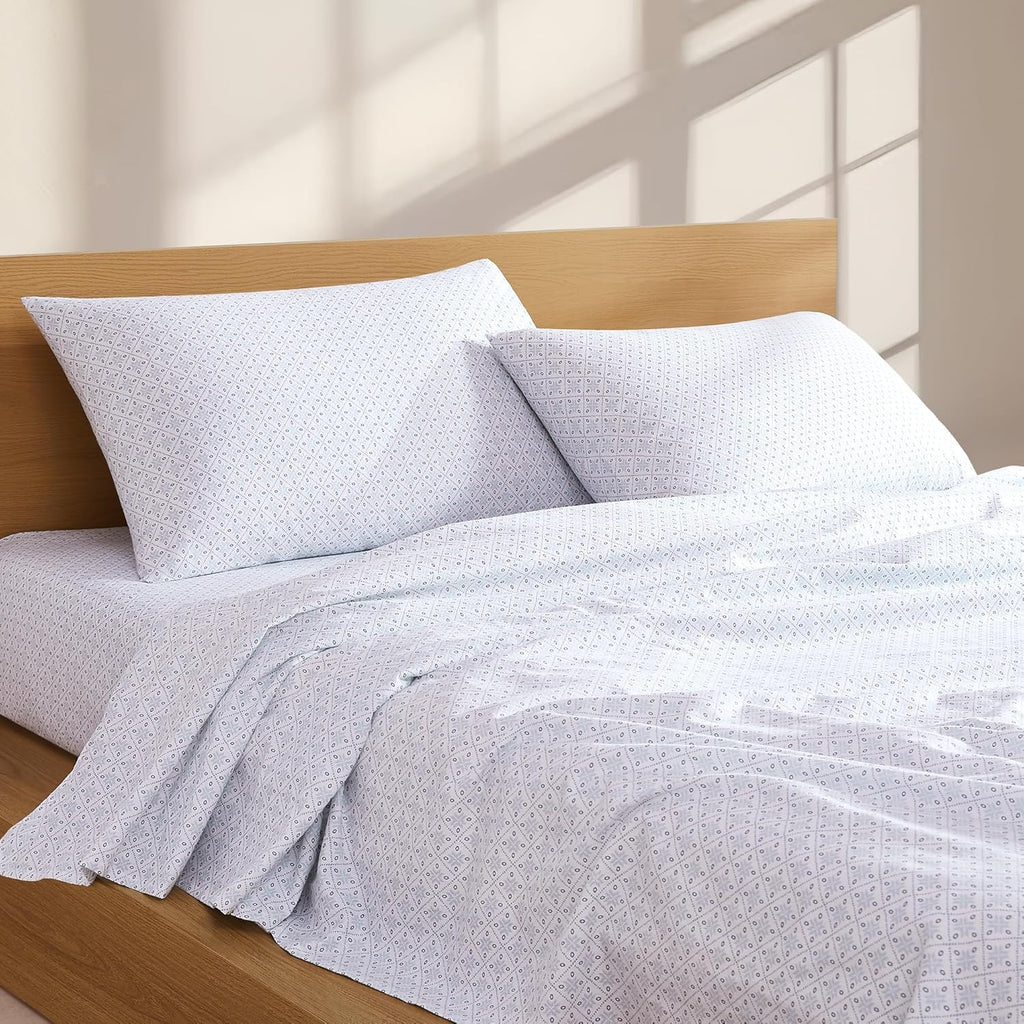 100% Cotton Flannel Sheet Set, Brushed Cotton for Extra Softness, Warm & Cozy 4-Piece Bedding Set, Up to