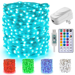 Color Changing Fairy String Lights: 66 Feet 200 Led Waterproof Twinkle Lights with Remote and Plug and 4 Light Modes