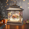 Christmas Snow Globe Lantern Water Glittering Lantern with 8 Songs & 6H Timer Romote Control Christmas Snow Globes