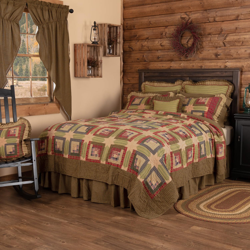 Tea Cabin 3 Piece Quilt Set (1 Quilt, 2 Standard Shams)