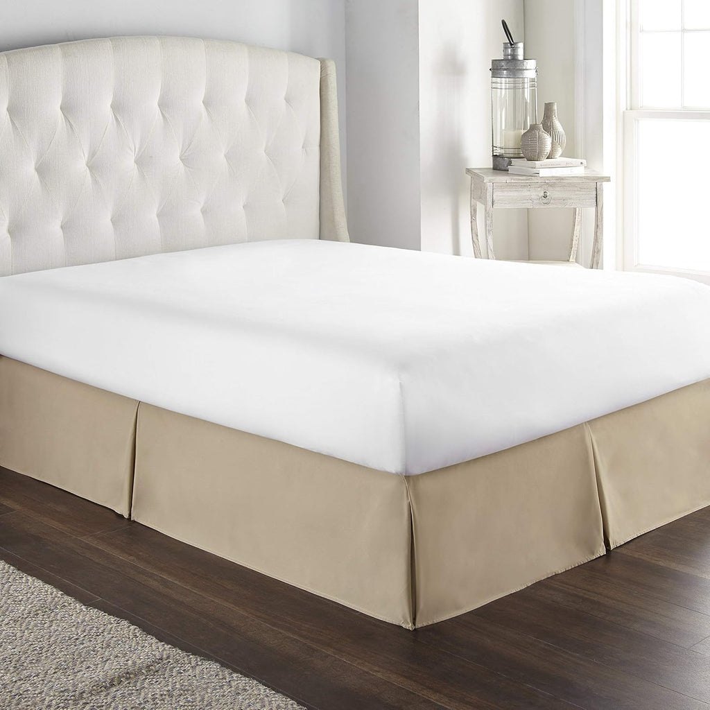 800 Thread Count 100% Natural Cotton Premium Quality Luxurious Box Pleated Bed Skirt Easy Fit with 18 Inch Drop