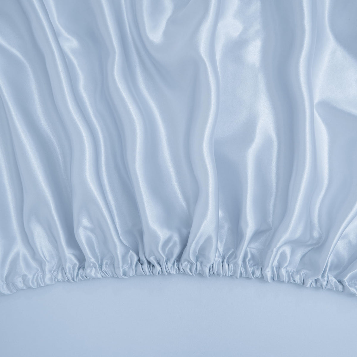 22 Momme Mulberry Silk Fitted Sheet Only, Premium Silk Bottom Sheet with 14-18" Deep Pocket, Light Blue