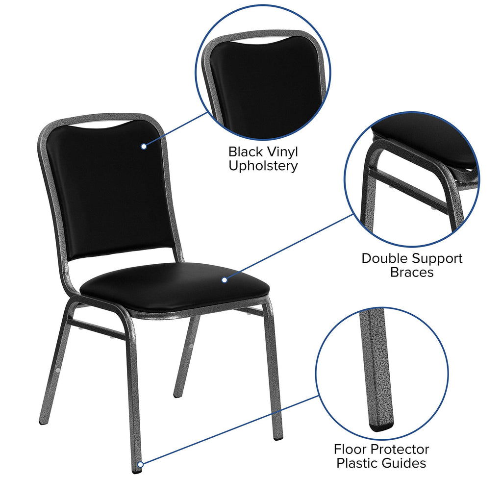 Stacking Banquet Chair in Black Vinyl