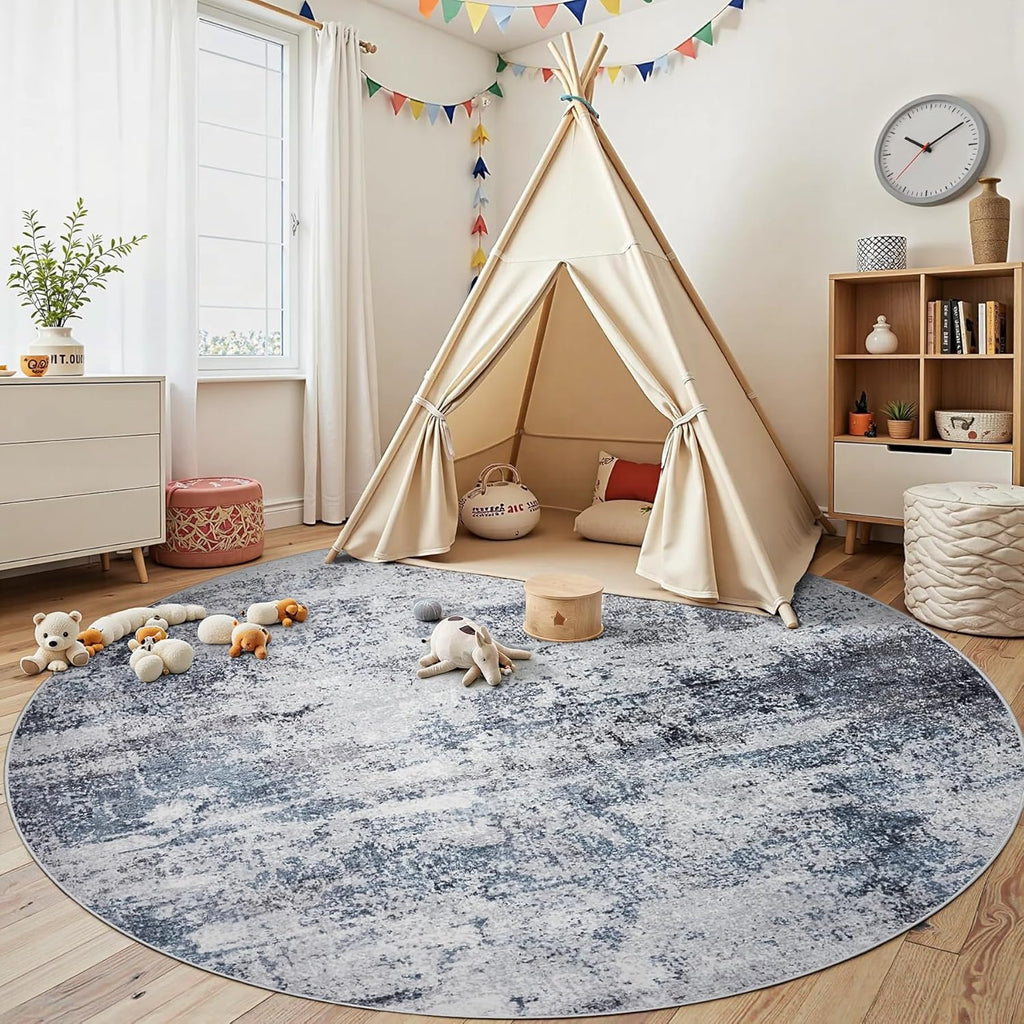 Round Rug Circle Rug Washable: Carpet Circular Area Rug for Entryway Kitchen Bedroom Dining Room Living Room