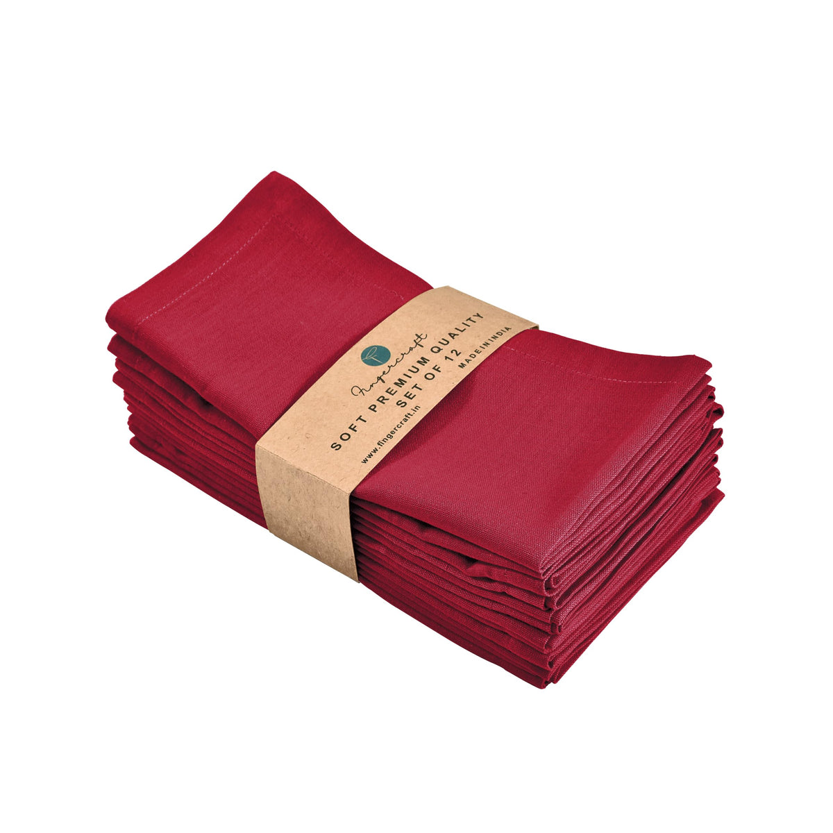 Cloth Napkin, 100% Cotton, Set of 12, 18x18 inch, Tango Red