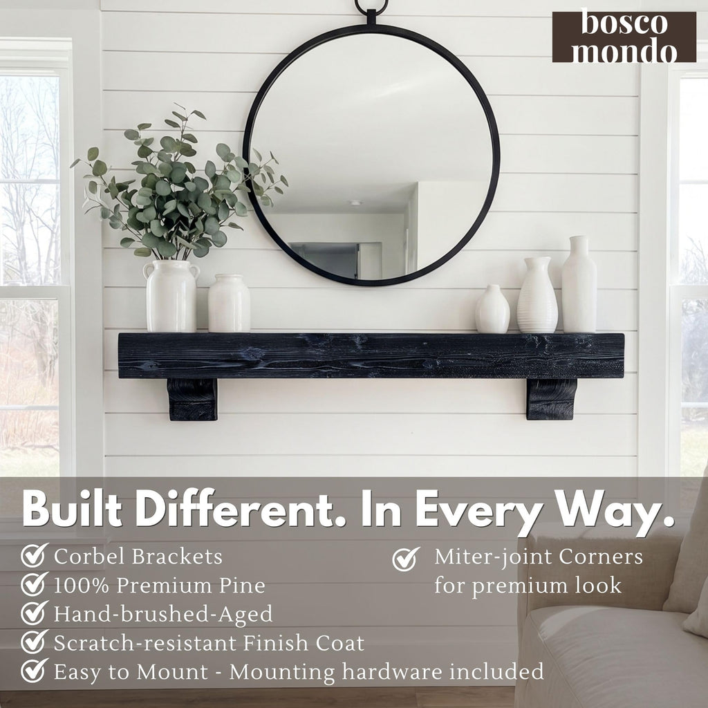Fireplace Mantel Shelf with Corbels, 60"