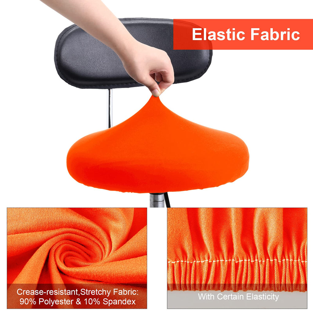 4 Pieces Round Bar Stool Seat Chair Cover for 14-17 Inch Chair, Orange