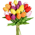 20 Stems Multicolor Artificial Tulip Flowers Centerpieces