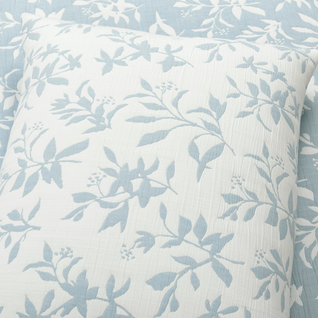 Floral Jacquard Reversible Matelasse Quilt 3 Piece Set Blue - Floral Bedding Set Quilt