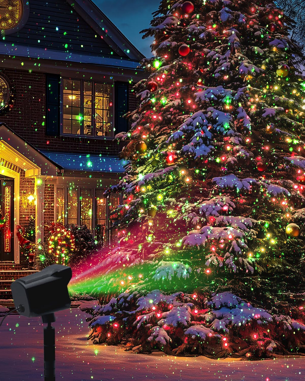 Christmas Projector Lights Outdoor, Thick Metal Housing Laser Light Projector, Red and Green Christmas Decorations