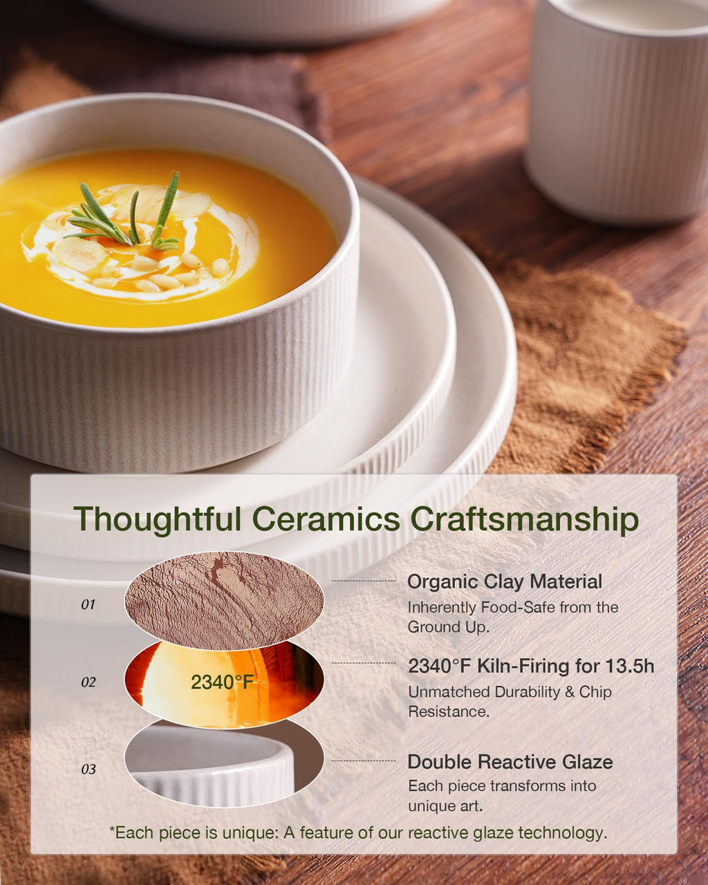 Star Dinnerware Sets with Mugs, Ceramic Plates and Bowls Set for 6