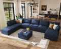 166.6" Oversized Modular Sectional Sofa, Large 9 Seater L Shaped Couch with Storage Ottoman with Reversible Chaise