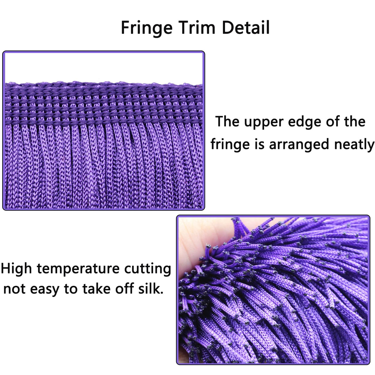 6" Dark Purple Fringe Trim Tassel Sewing Trim for Clothes Accessories Latin Wedding Dress DIY Lamp Shade - 10 Yards