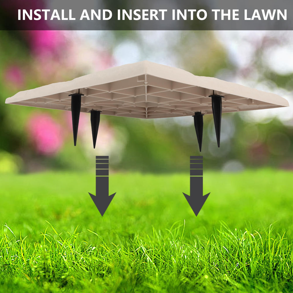 4Pcs Large Stepping Stones Outdoor Garden Walkway, Durable Plastic Pavers , Pathway, and Landscaping, Weatherproof