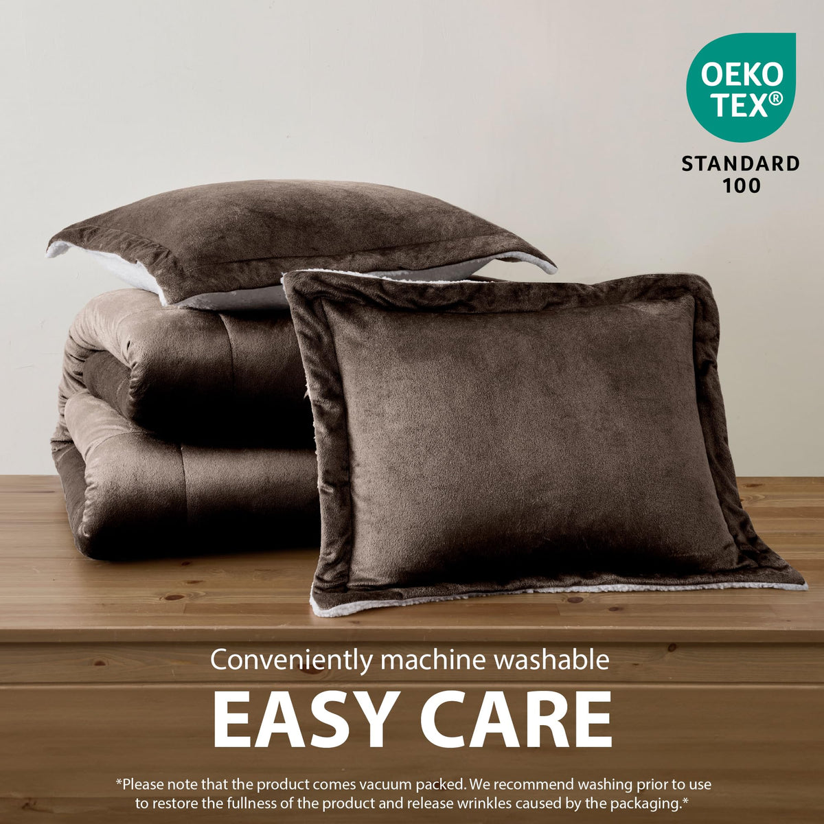 Comforter Set, Reversible Micromink Sherpa, Chocolate