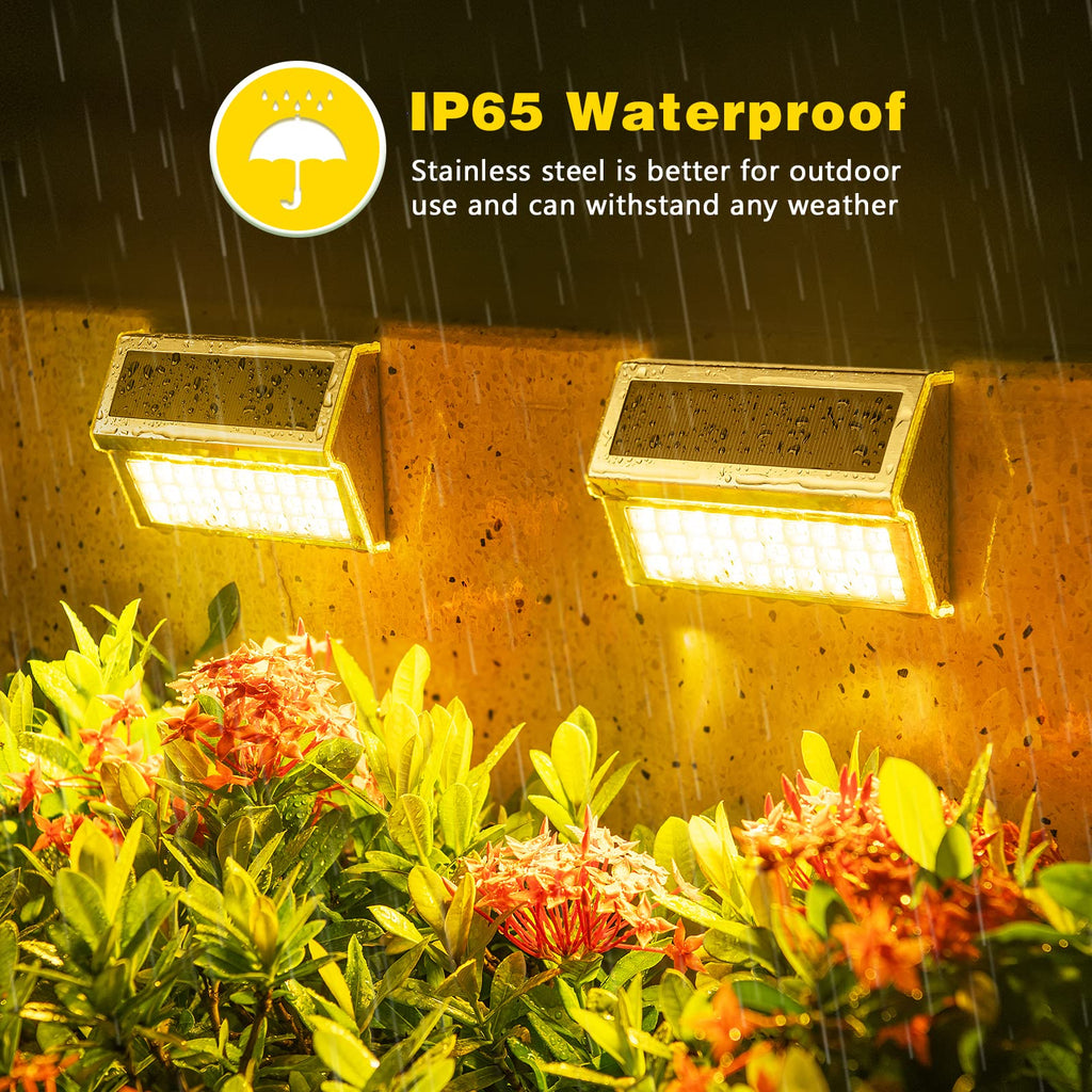 Solar Deck Lights, Suitable for Fence Step Stair-Warm White-10Pack