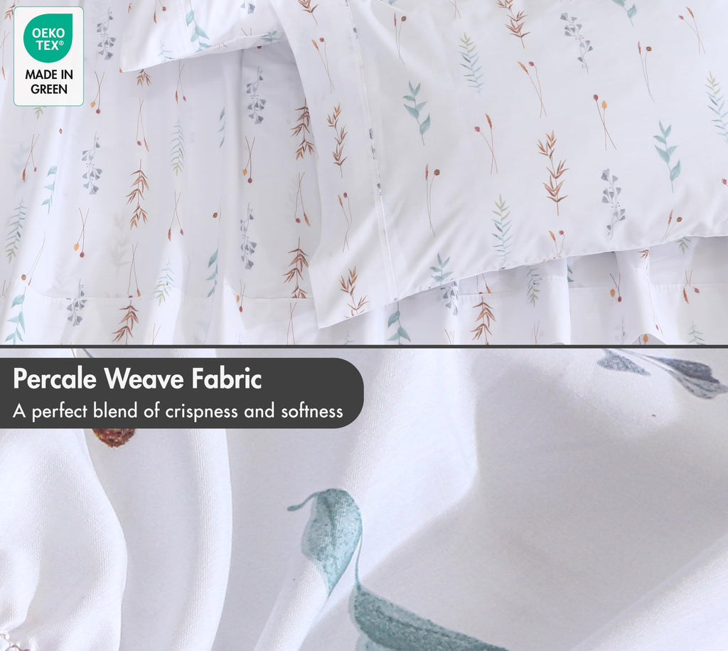 100% Cotton Queen Sheets, Percale Weave, Fairy Meadows