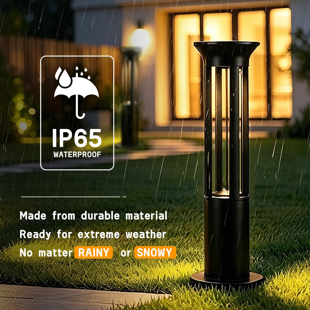 Solar Lights Outdoor, Solar Pathway Lights Outdoor, 24" Tall Bollard Light
