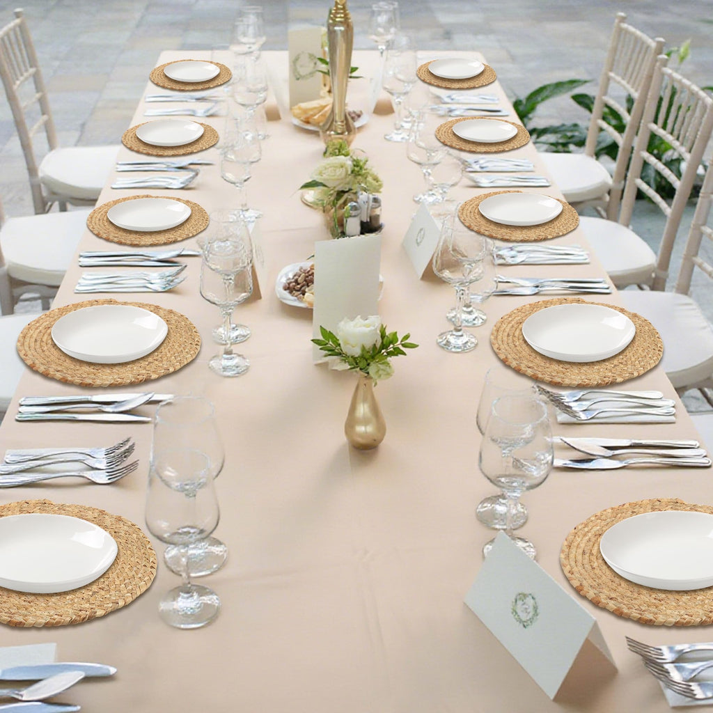 Set of 24 Round Woven Placemats 12-Inch Natural Water Hyacinth Plant Placemats Hand-Woven Boho Rattan Placemat Wicker