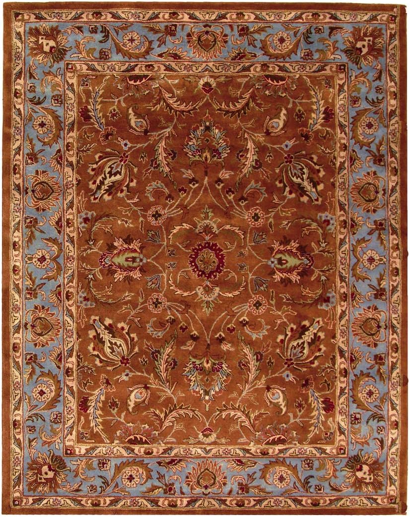Heritage Area Rug - 9' x 12', Brown & Blue, Handmade Traditional Oriental Wool