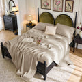 100% French Linen King Sheets Set,Natural Flax Bedding
