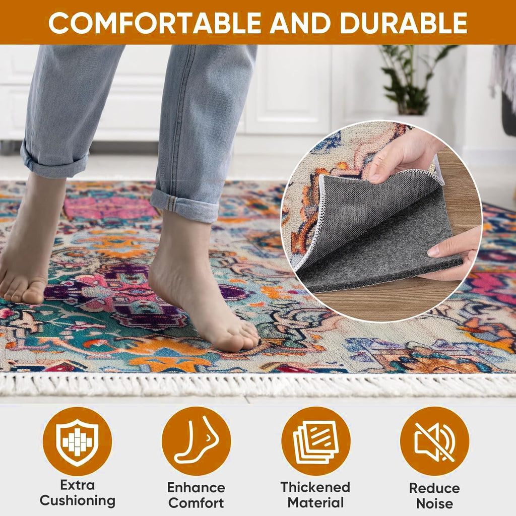 9x12 FT Non Slip Rug Pad Waterproof Cushioned Felt Rug Pad for Hardwood Floors 1/8" Thick Soft Carpet Pad - Set of 108