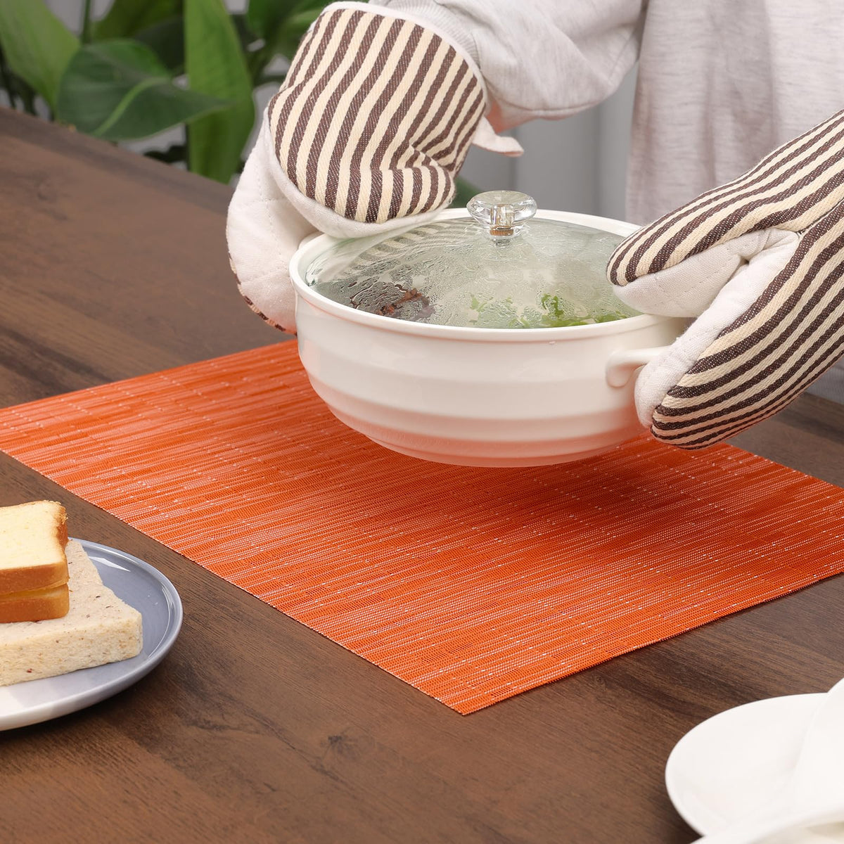 Orange Placemats Set of 8 for Dining Table Thanksgiving Placemats