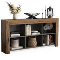 Console Table with Storage, 63-Inch Narrow Long Sofa Table, Entryway Table with 6 Cubes, Farmhouse Storage Shelves