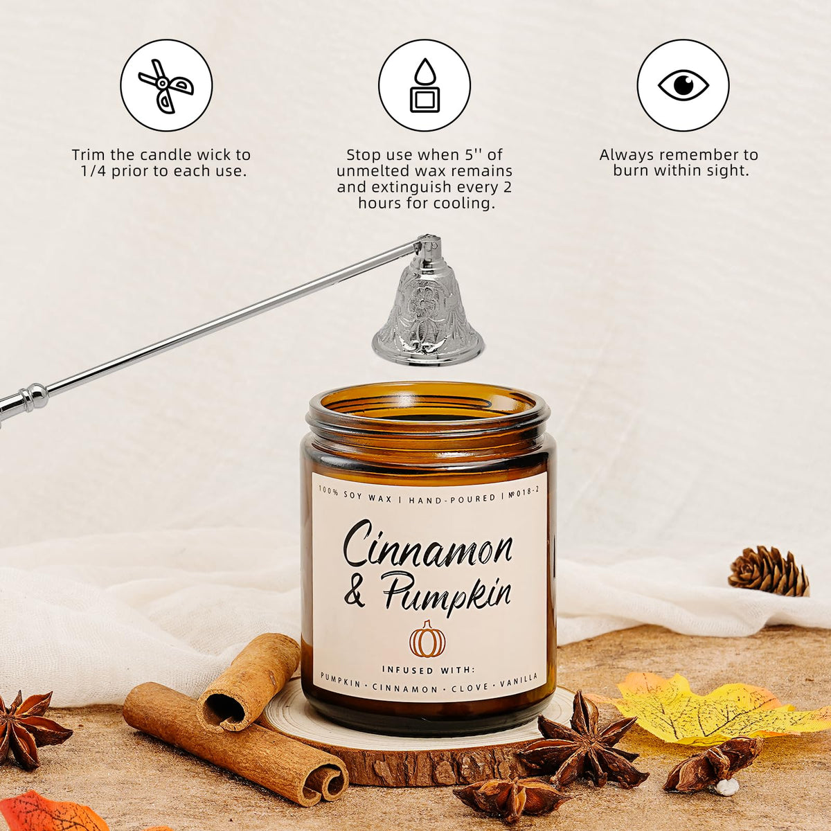 Fall Candle Set | 4 Pack Scented Candles - Candle Gifts for Women Men, Soy Candles Home Scented | Autumn Fragrance of