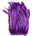 Rooster Hackle Feather Trim, 10-12 inches Width, Purple - 1 Yard