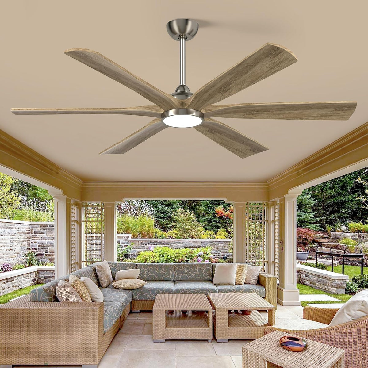 60" Ceiling Fan with LED Light and Remote - Gray