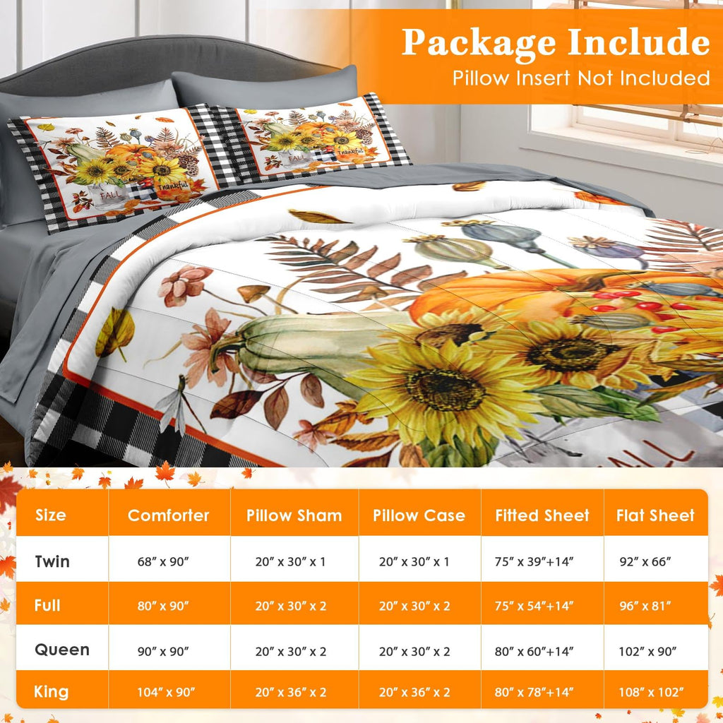 Fall Comforter Set with Sheets, 5 Pieces Buffalo Bedding