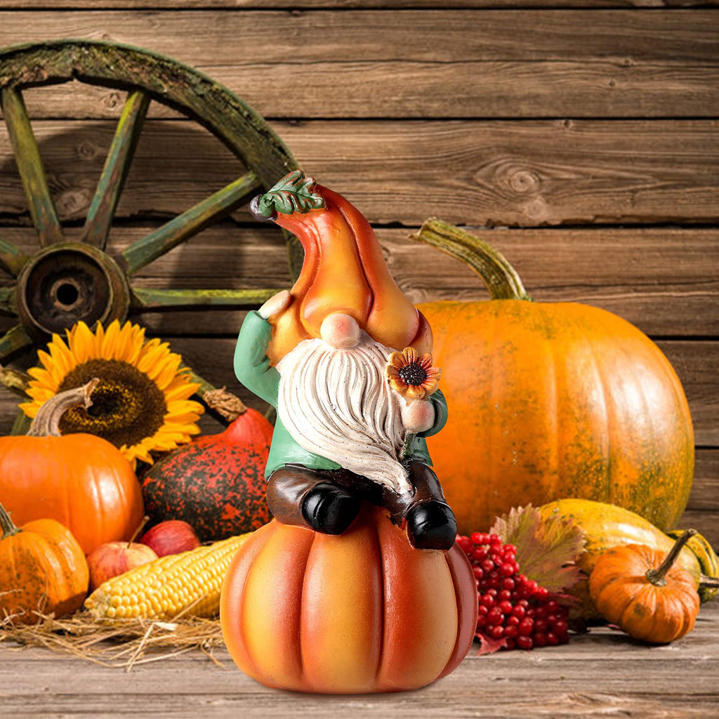 Fall Thanksgiving Gnomes Figurine Decorations, 6.7", Cute