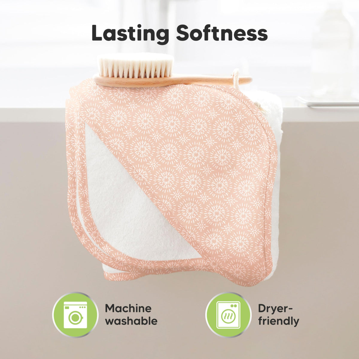 Hooded Baby Towel for Newborn, Baby Bath Towels (Crystal, 35x35)