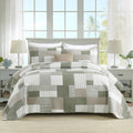 100% Cotton Quilts, Patchwork Plaid Quilt Bedding Set for All Season, Farmhouse Bedspreads Coverlet