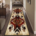 Southwestern Tribal Runner Rug, Native American Ethnic Pattern Print Distressed Aztec Retro Throw Rugs, Cozy