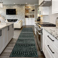 Moroccan Black Long Runner Washable Hallway Rug, Ultra-Thin Non Slip Kitchen Runner, Soft Modern Print Indoor Floor