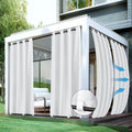 Windproof Outdoor Curtains Waterproof 4 Pcs 54x95 In White