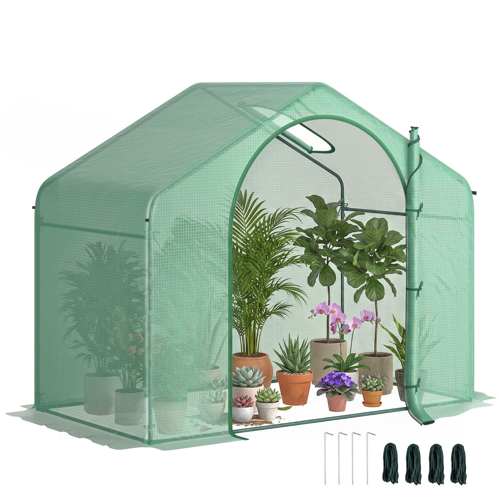 6' x 3' x 5' Portable Walk-in Greenhouse with PE Cover Green
