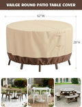 Patio Outdoor Furniture Covers Waterproof, Round Outdoor Table Cover | Heavy Duty 600D Oxford Patio Table and Chairs