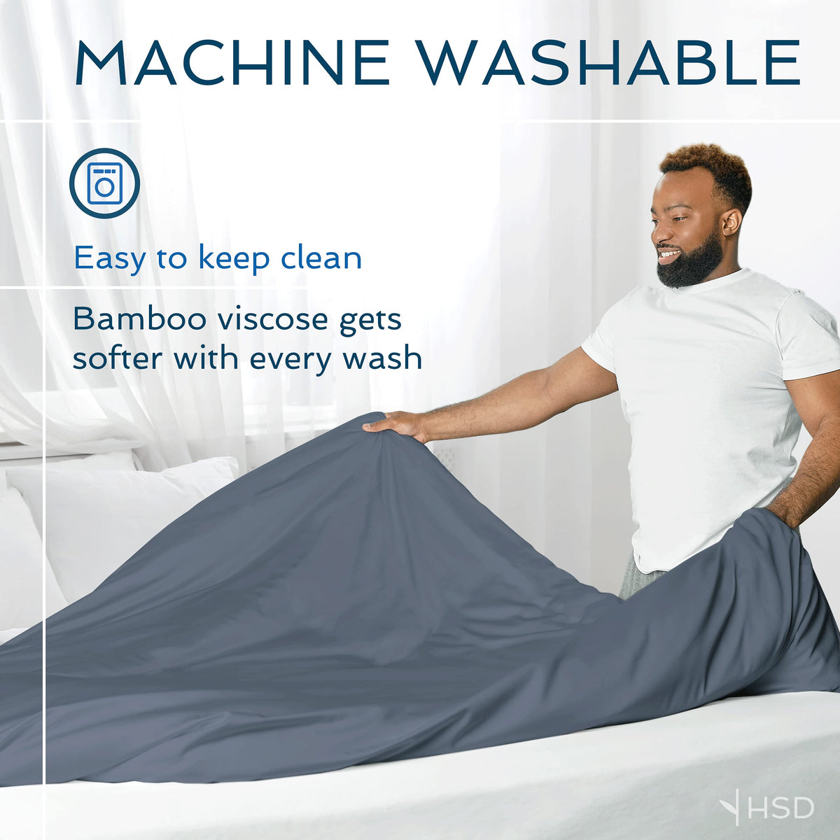 Duvet Cover Bed Linen Set, 3 -Piece Set, Grey