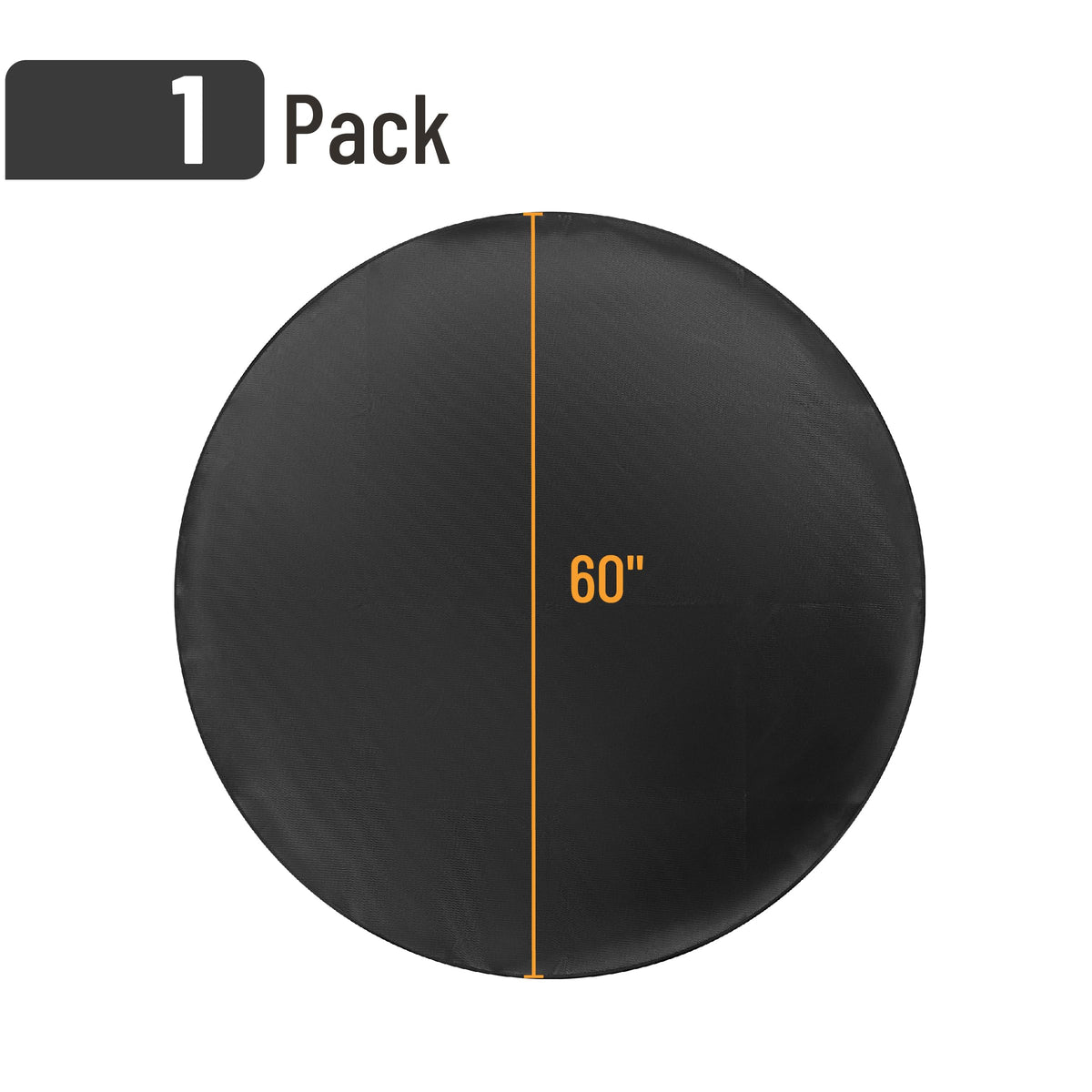 Nonstick Grilling Mats 60 Inch, Round Fire Pit Mat, 60", Black Double-Sided Fireproof Design, Reusable, Portable, 3