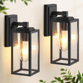2 Pack Outdoor Wall Lights, Exterior Lights for House Lantern, Matte Black Waterproof Anti-Rust Outdoor Lights for Porch, Garden, Doorway, Seed Tempered Glass