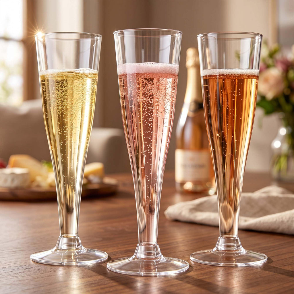 200 Pack Plastic Champagne Flutes Disposable Wine Glasses, 4.5 Oz Clear Mimosa Glasses Cocktail Cups for New Year Eve