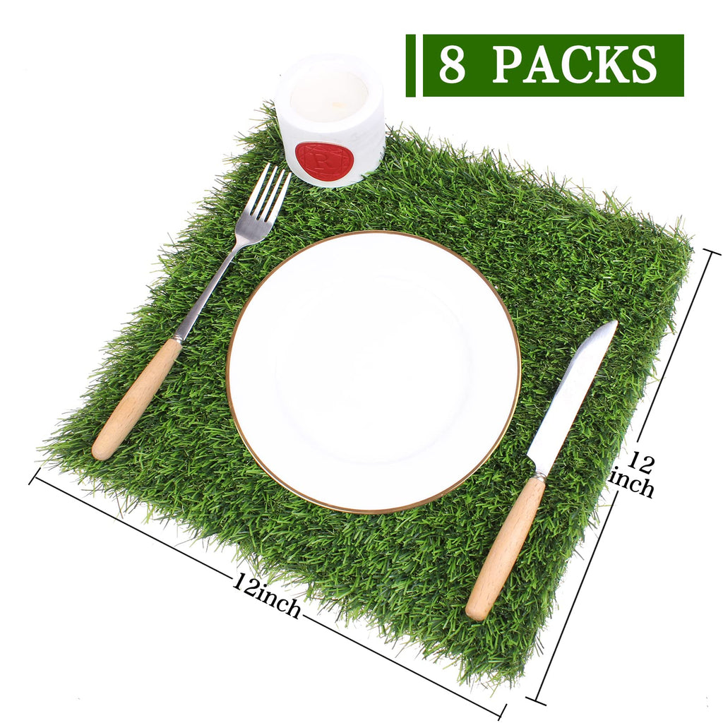 Grass Placemats 12"x12"Golf Artificial Fake Grass Squares Turf Patch