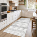 Runner Rug Kitchen Washable Rugs: 3x8 Non-Slip Boho Soft Modern Stain Resistant Indoor Floor Neutral Farmhouse Throw