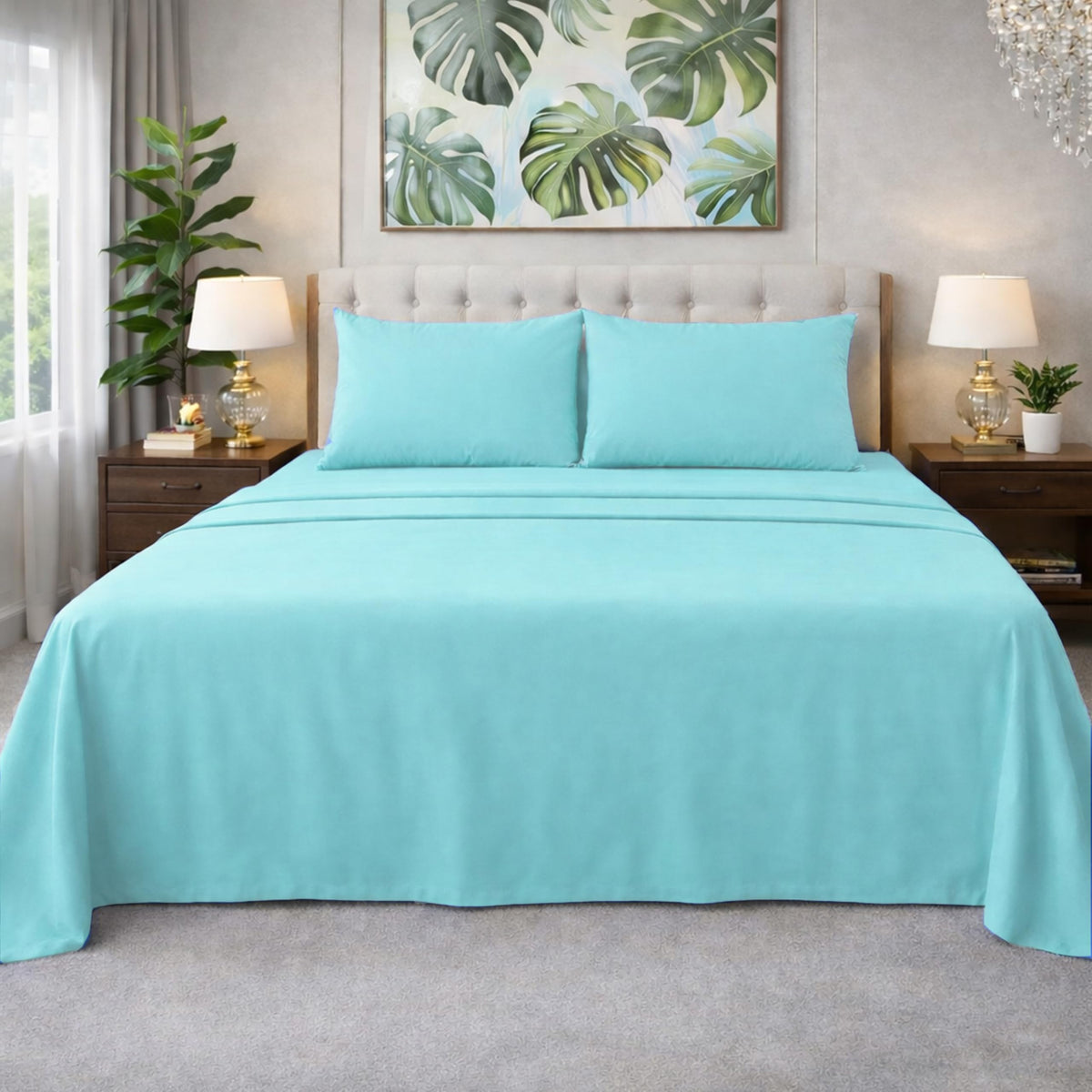 Percale Cotton Sheet Set Twin Size, 3‐Piece, 100% Combed Cotton Sheets, Crisp & Cool, 15 in Deep‐Pocket Fitted Sheet