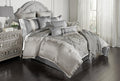 Kacee Comforter Bedding Set, King Size, Platinum Glam Décor, 12 Pieces